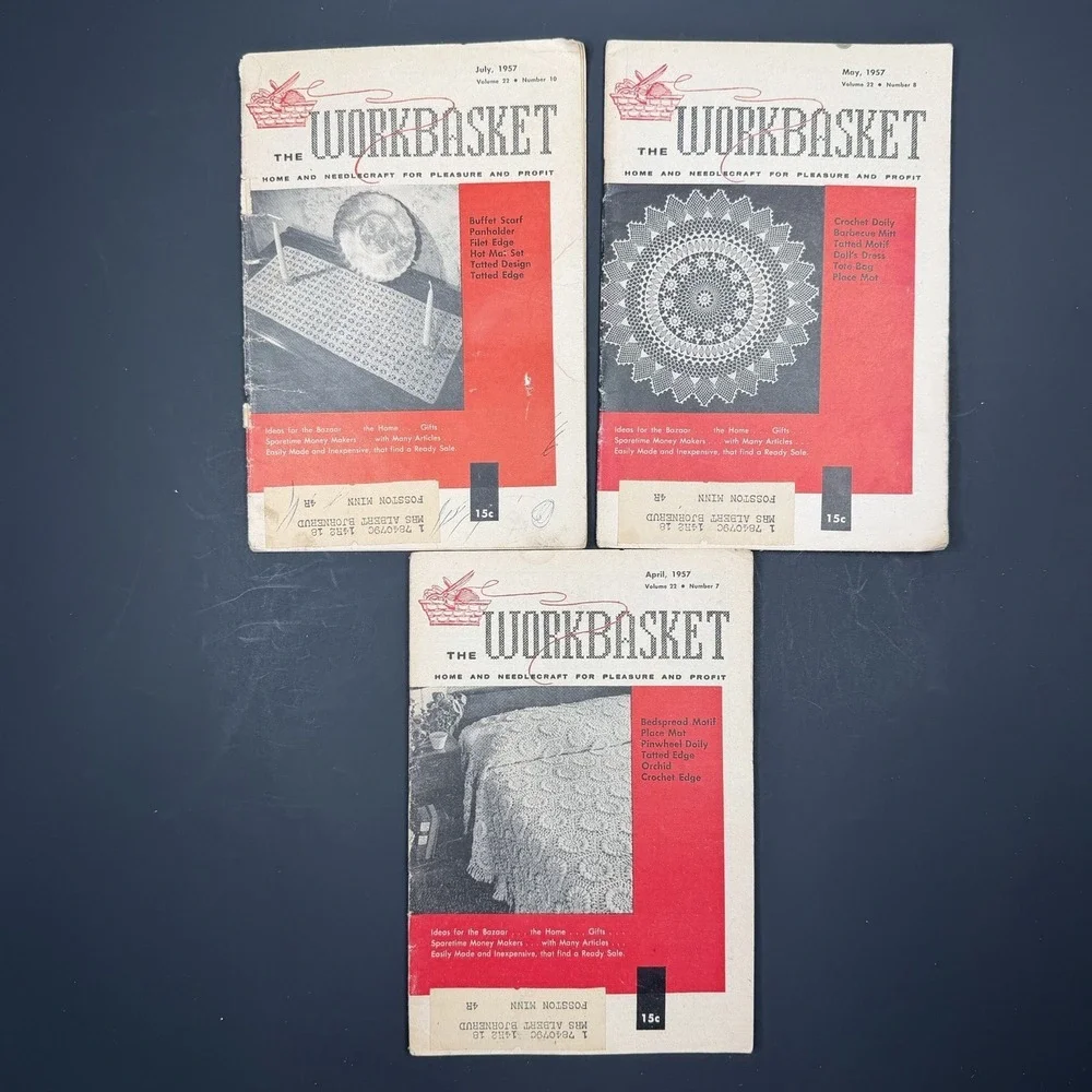 Vintage 1957 The Work Basket Magazine Lot of 7‎